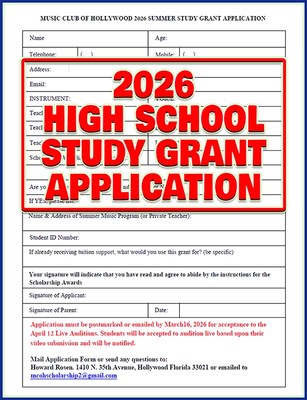 2026 High School Study Grant Application